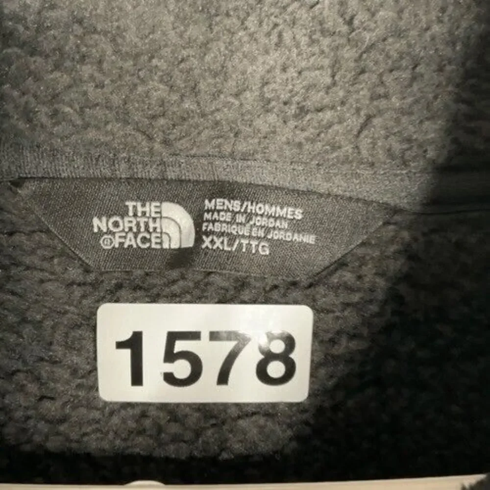 VTG The North Face Men Size XXL Gray 1/4 Zip Mockneck Sherpa Fleece Knit Sweater